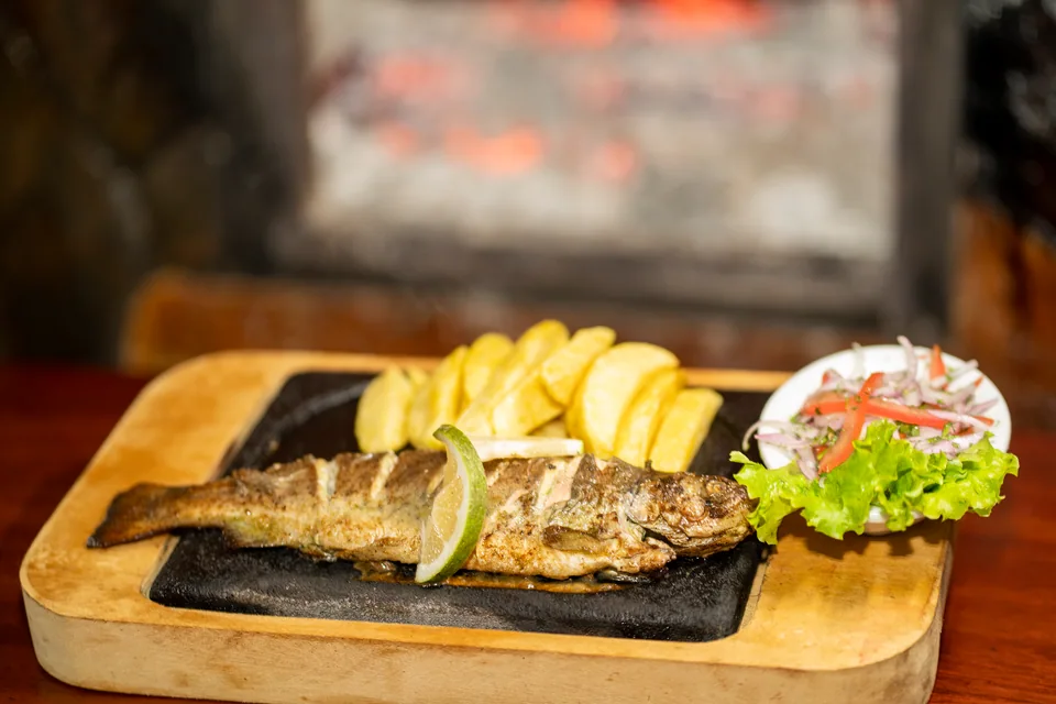 Trucha a la piedra del restaurante